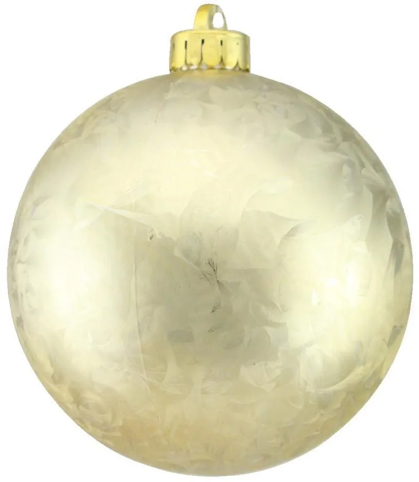 100MM Champagne Feather Smooth Ornament