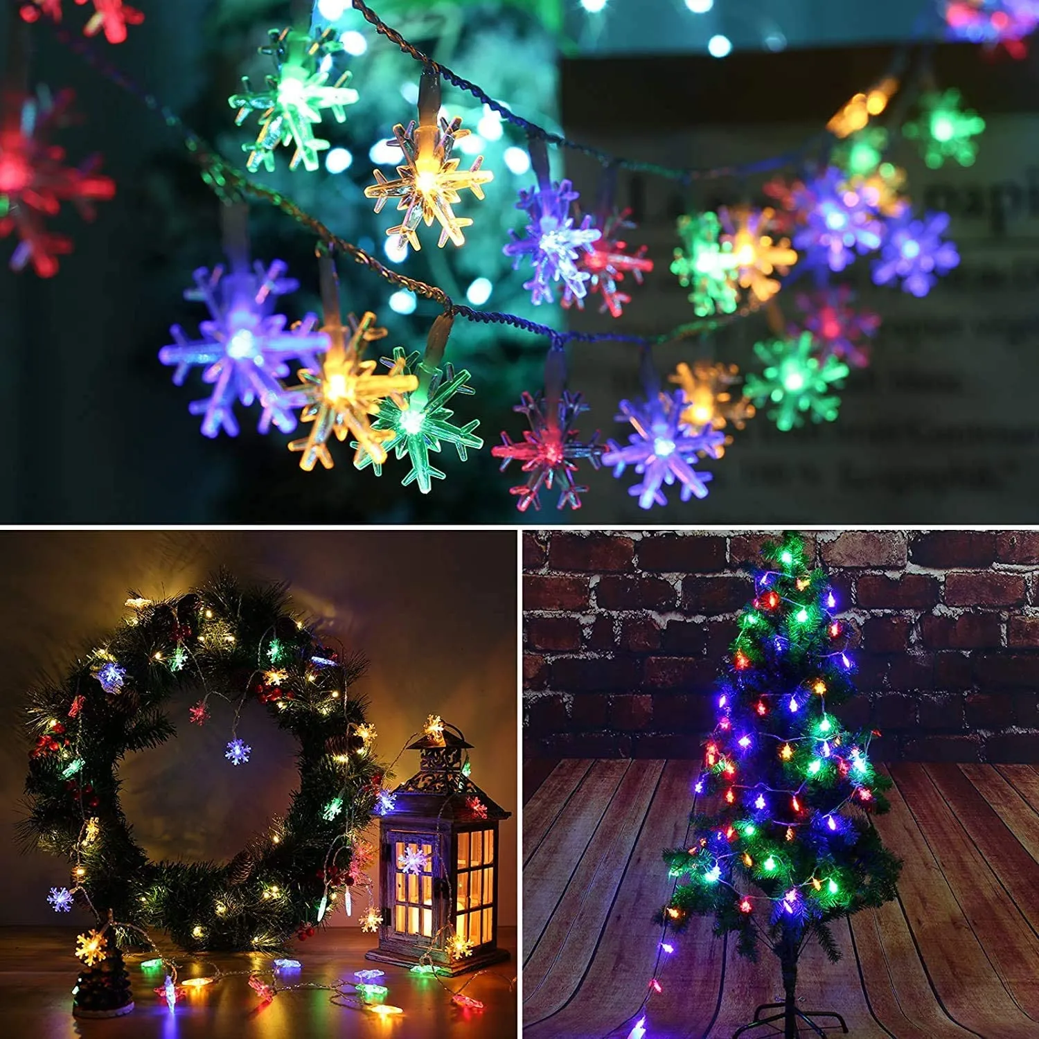 10M Snowflake String Lights 100 LED Multicolour