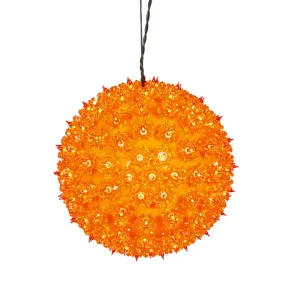 10" Orange Lighted Twinkling Starlight Sphere Christmas Decoration