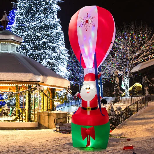 12 Feet Inflatable Hot Air Balloon and Santa Claus Decoration