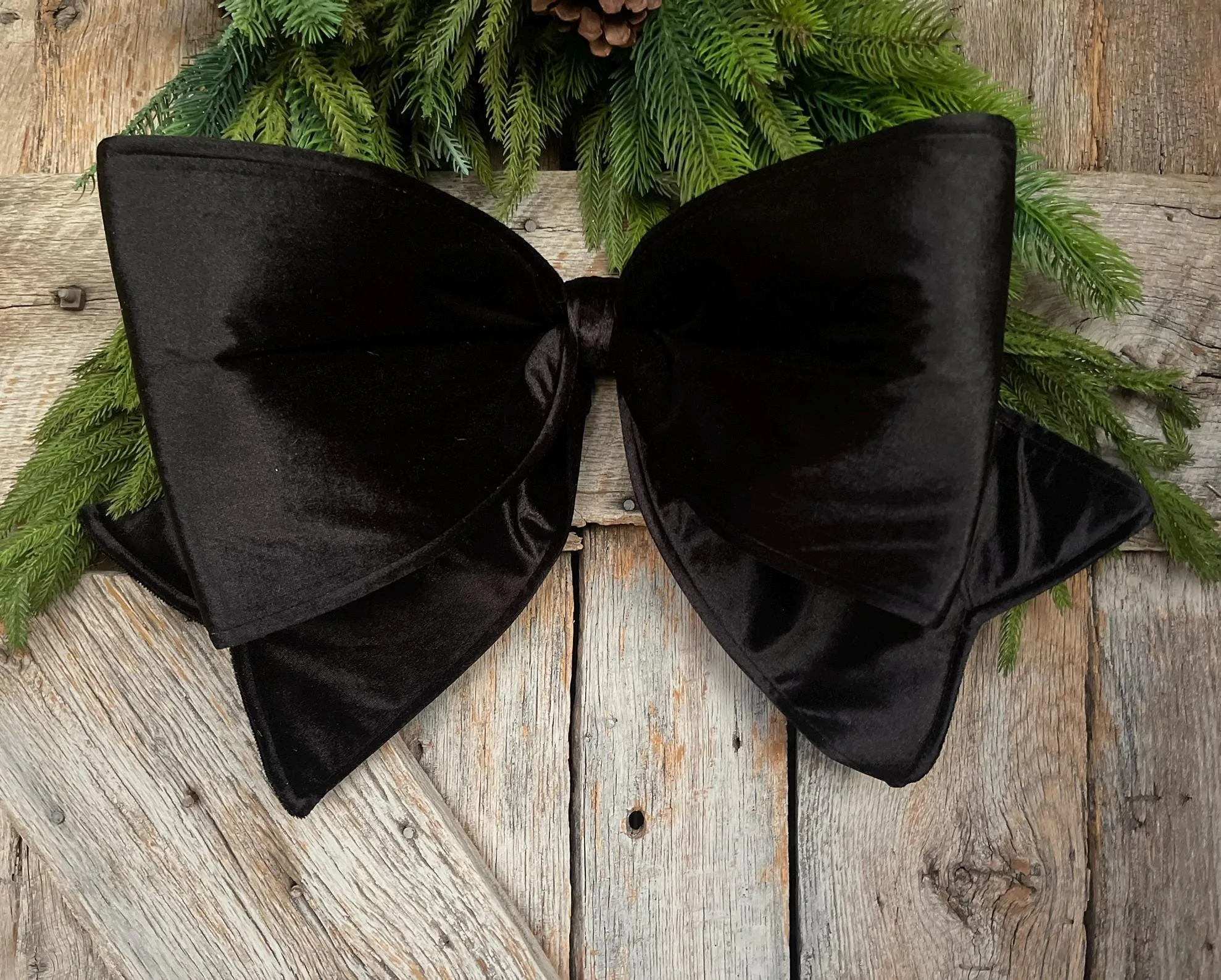 24" Black Velvet Bow, Farrisilk Bow