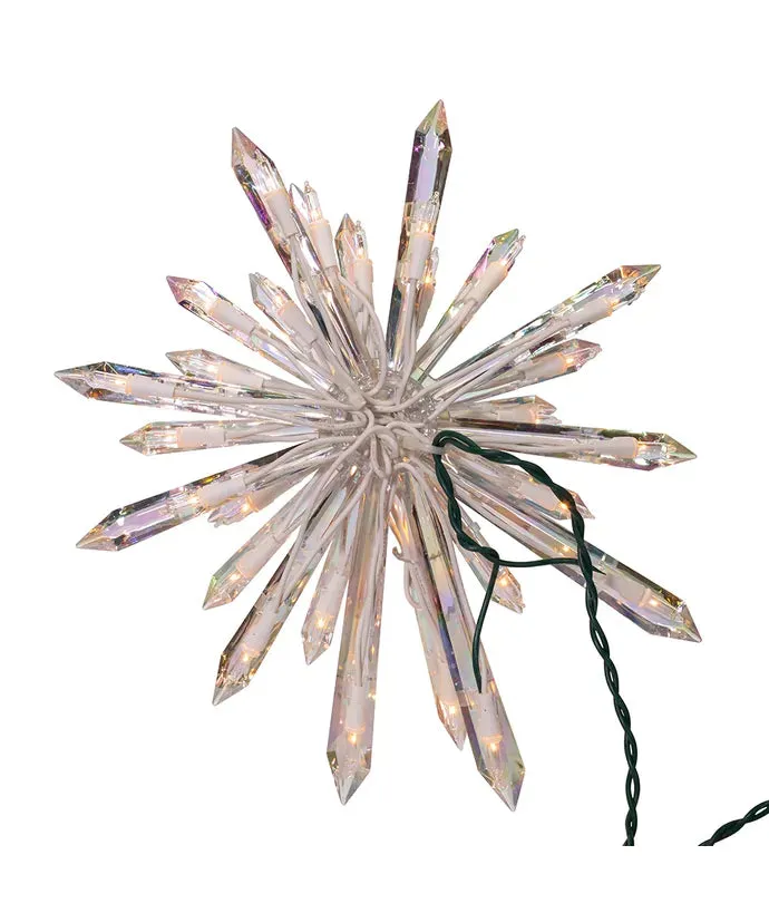 30-Light Crystal Snowflake Treetop, 11.25" (UL)