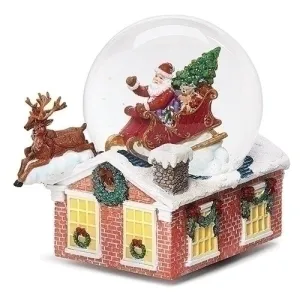 6.5"H Musical Santa's Sleigh Water Globe