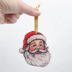 Acrylic Vintage Jolly Santa Ornament