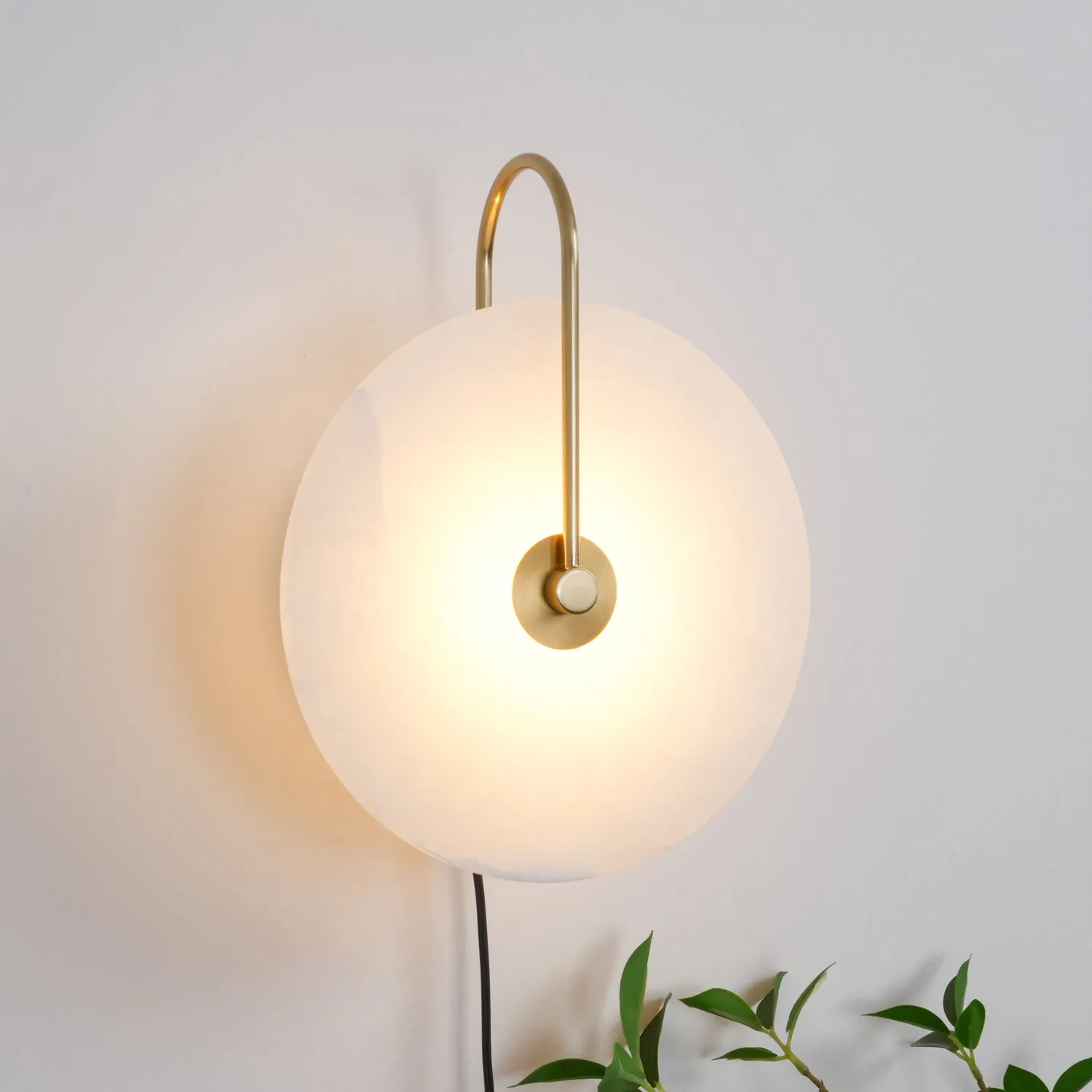 Alabaster LED Plug-In Wall Lamp