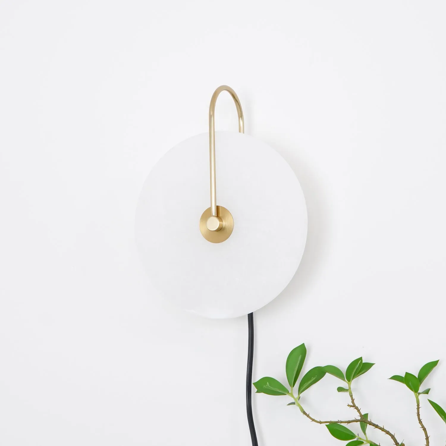 Alabaster LED Plug-In Wall Lamp