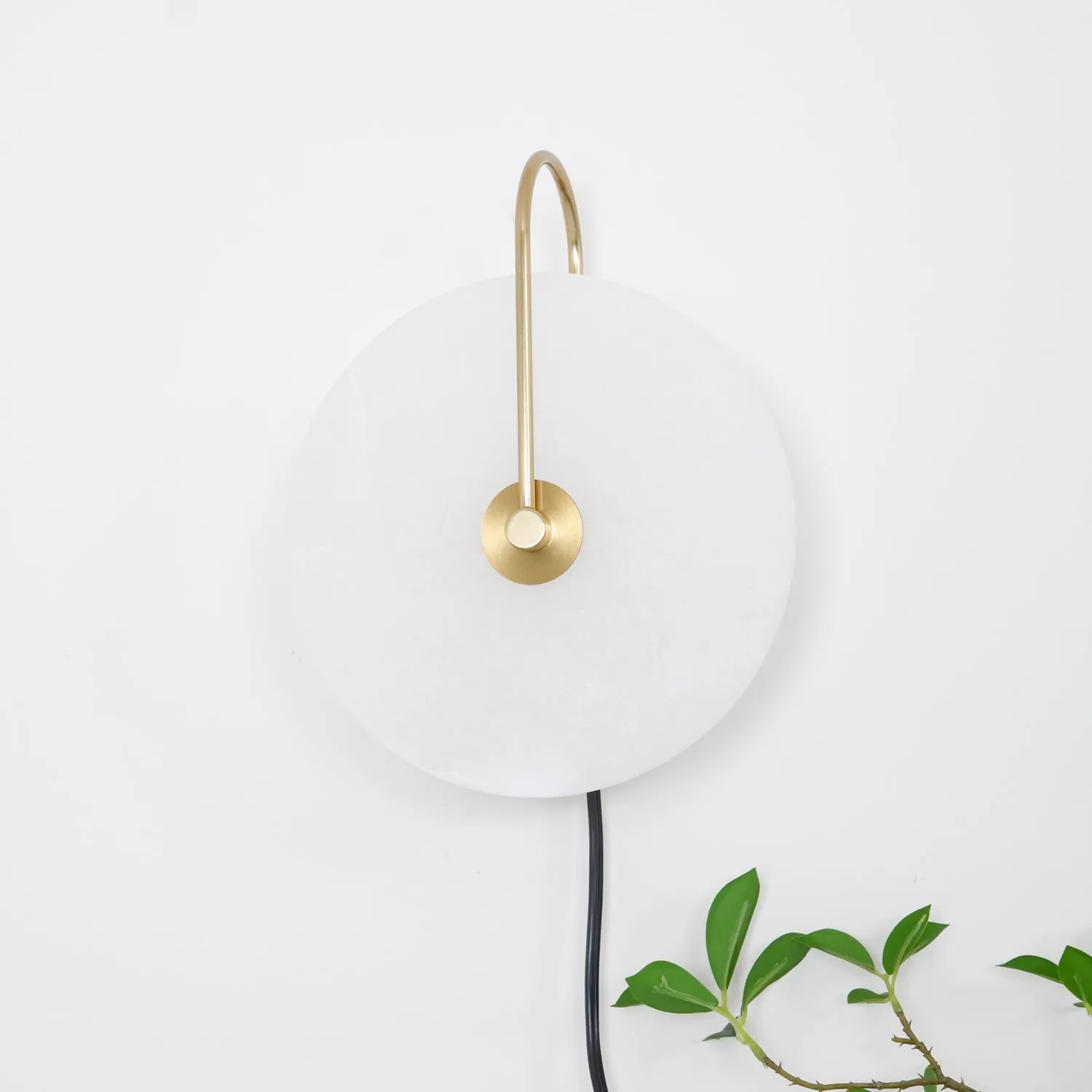 Alabaster LED Plug-In Wall Lamp