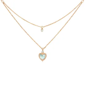 Aquamarine & Pearl Gold Layered Necklace - Miracle