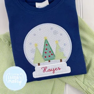 Boy Shirt - Snow Globe with Tree Trio