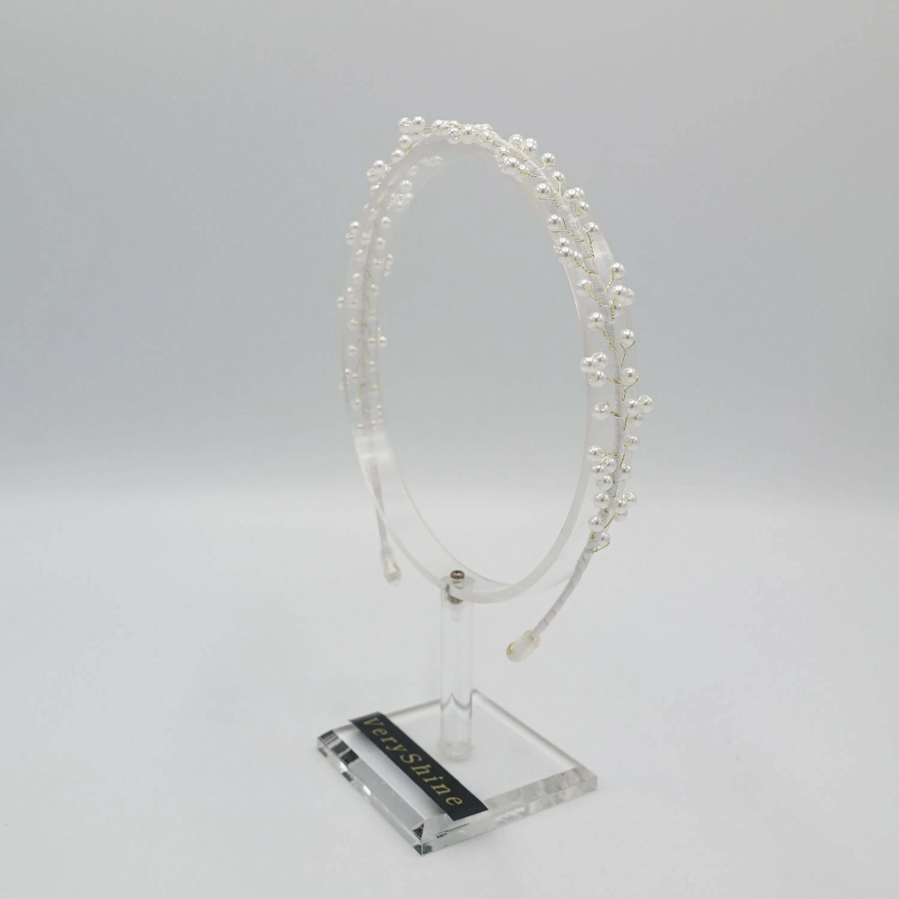 bridal headband pearl beads branch hairband for women