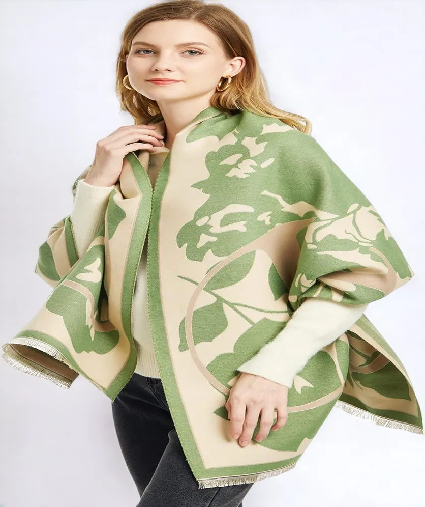 Cashmere Pashmina Shawls and Wraps, Womens Winter Scarf Shawl For Women Soft Warm Blanket Scarves For Women Flower