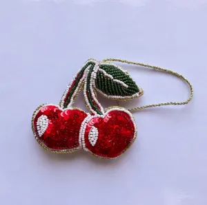 Cherry Beaded Hanging Deco