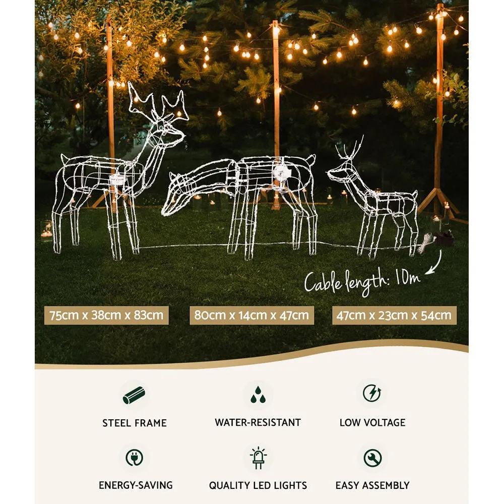 Christmas Motif Lights LED Rope Reindeer Waterproof Outdoor