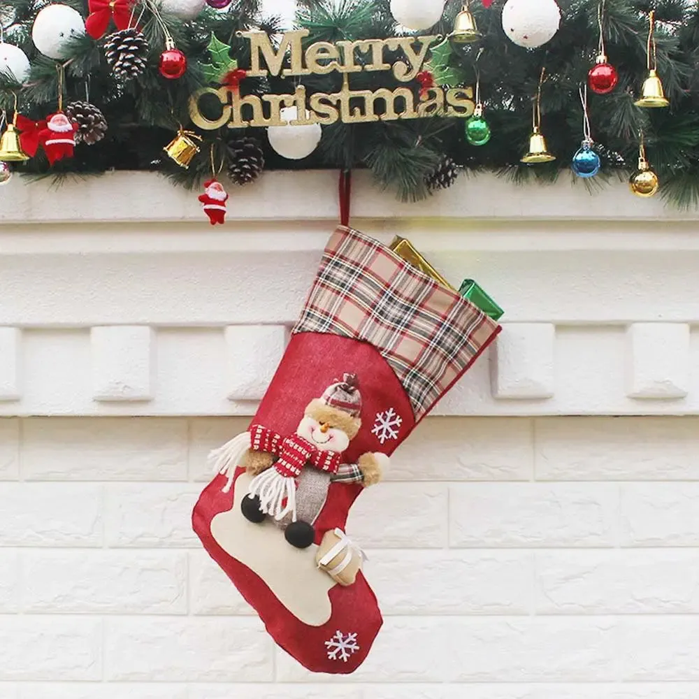 Christmas Stocking Mini Sock, 1Pcs Christmas Gift Bag Santa Claus Candy Gift Bag