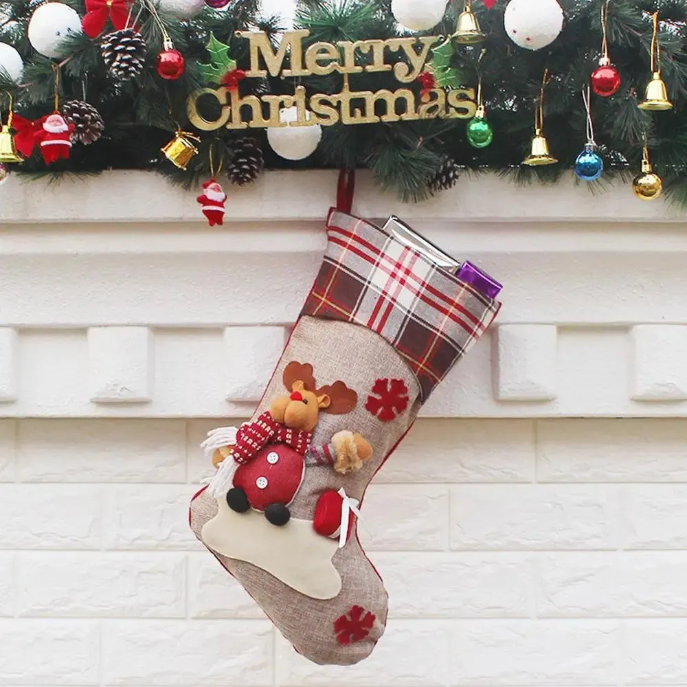 Christmas Stocking Mini Sock, 1Pcs Christmas Gift Bag Santa Claus Candy Gift Bag