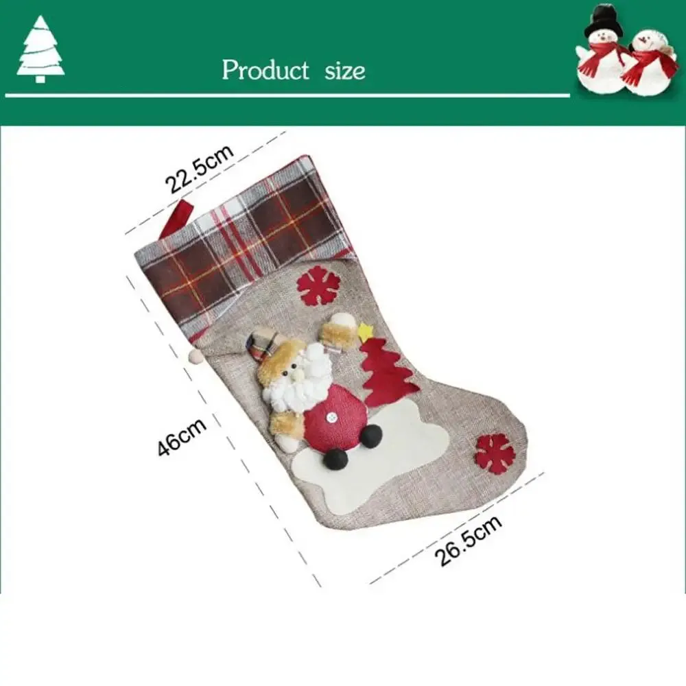 Christmas Stocking Mini Sock, 1Pcs Christmas Gift Bag Santa Claus Candy Gift Bag