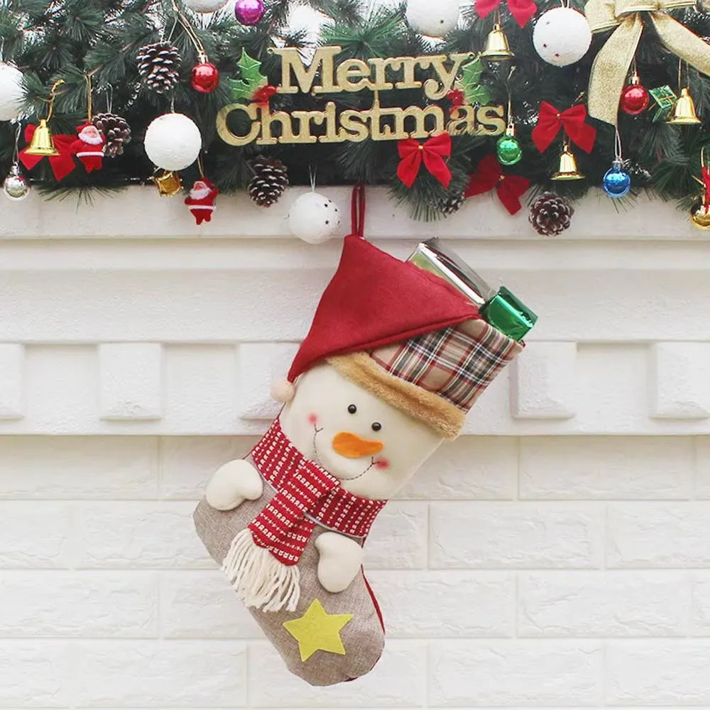 Christmas Stocking Mini Sock, 1Pcs Christmas Gift Bag Santa Claus Candy Gift Bag