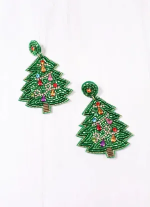 December Days Christmas Tree Earrings