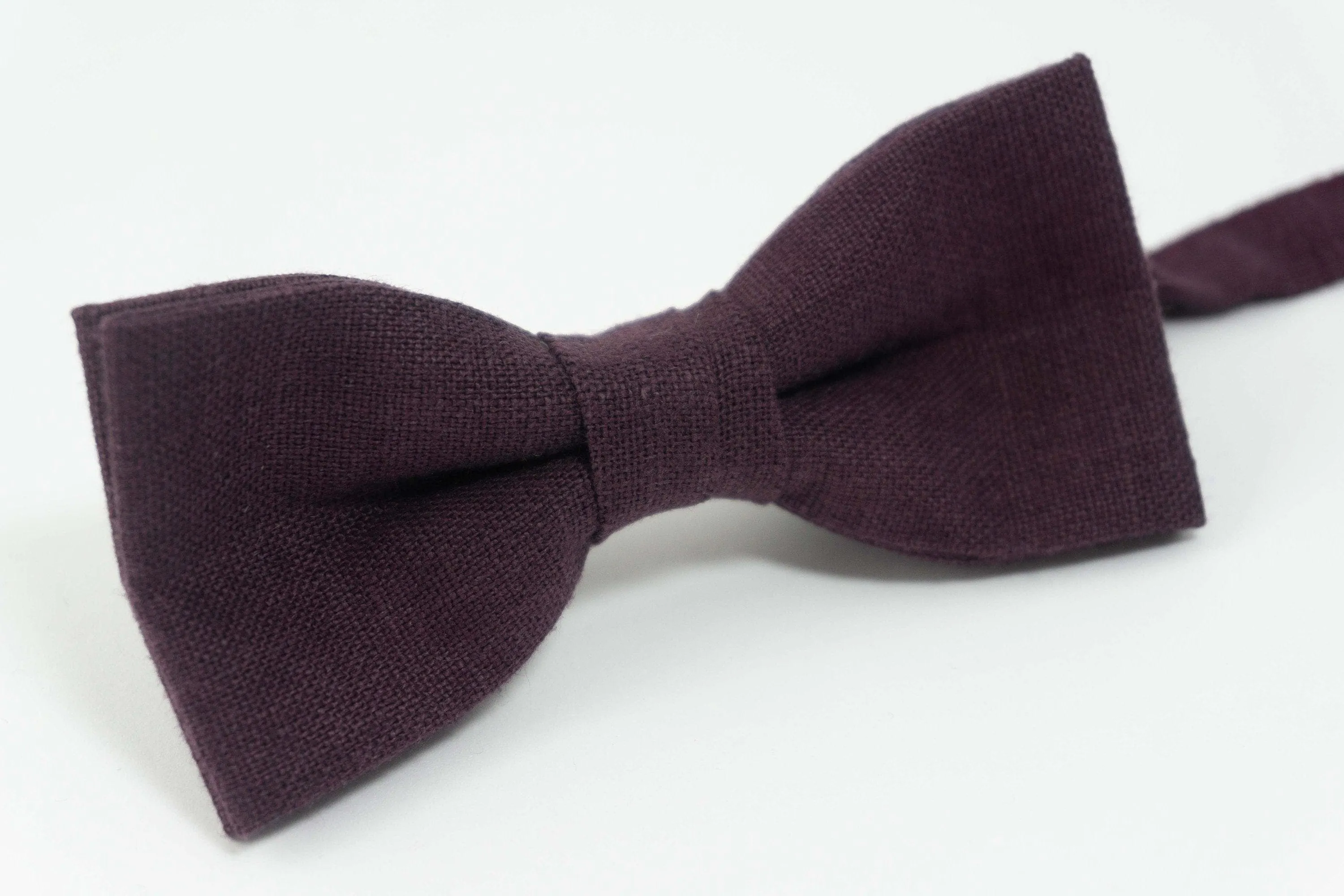 Eggplant wedding bow tie |  Eggplant pre-tied bow tie