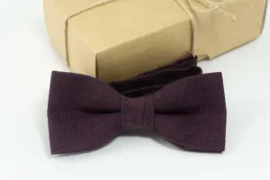 Eggplant wedding bow tie |  Eggplant pre-tied bow tie