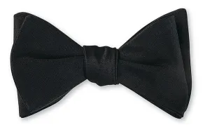 Formal Black Satin Bow Tie - B591