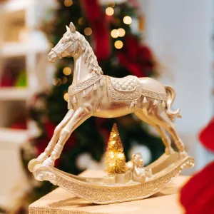 Gold Rocking Horse with LED light