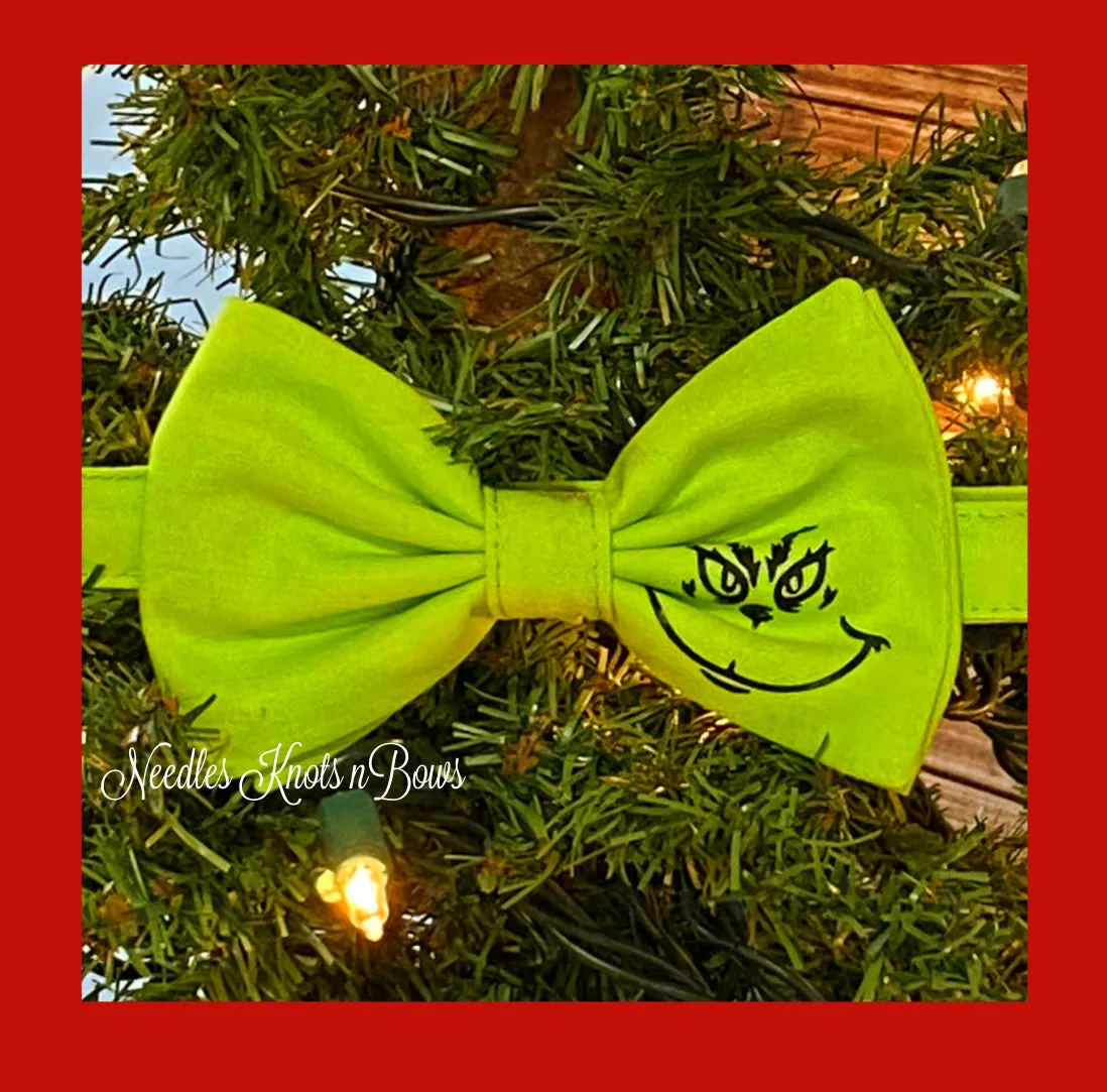 Grinch Christmas Holiday Bow tie