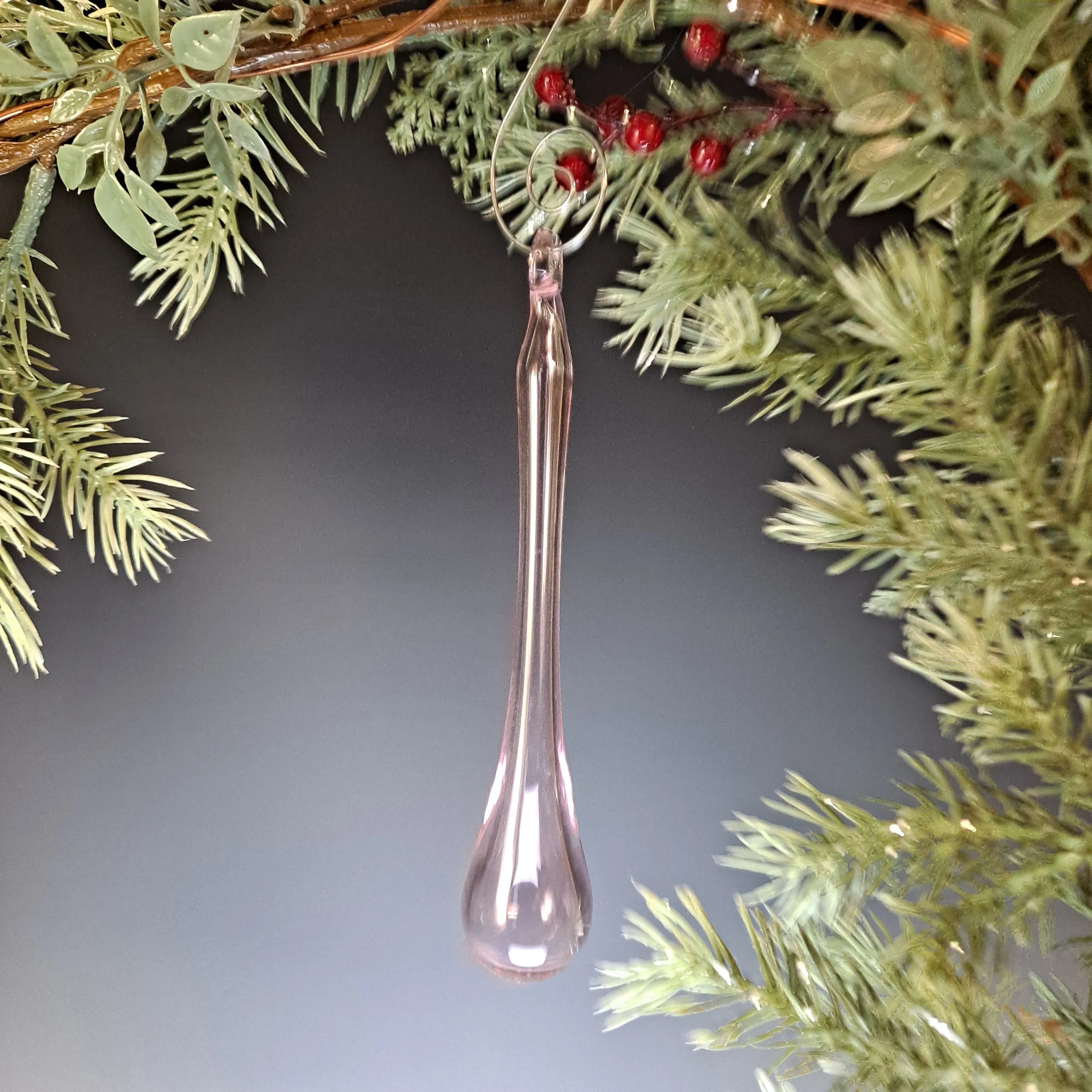 Hand Blown Glass Pink Ornament Collection