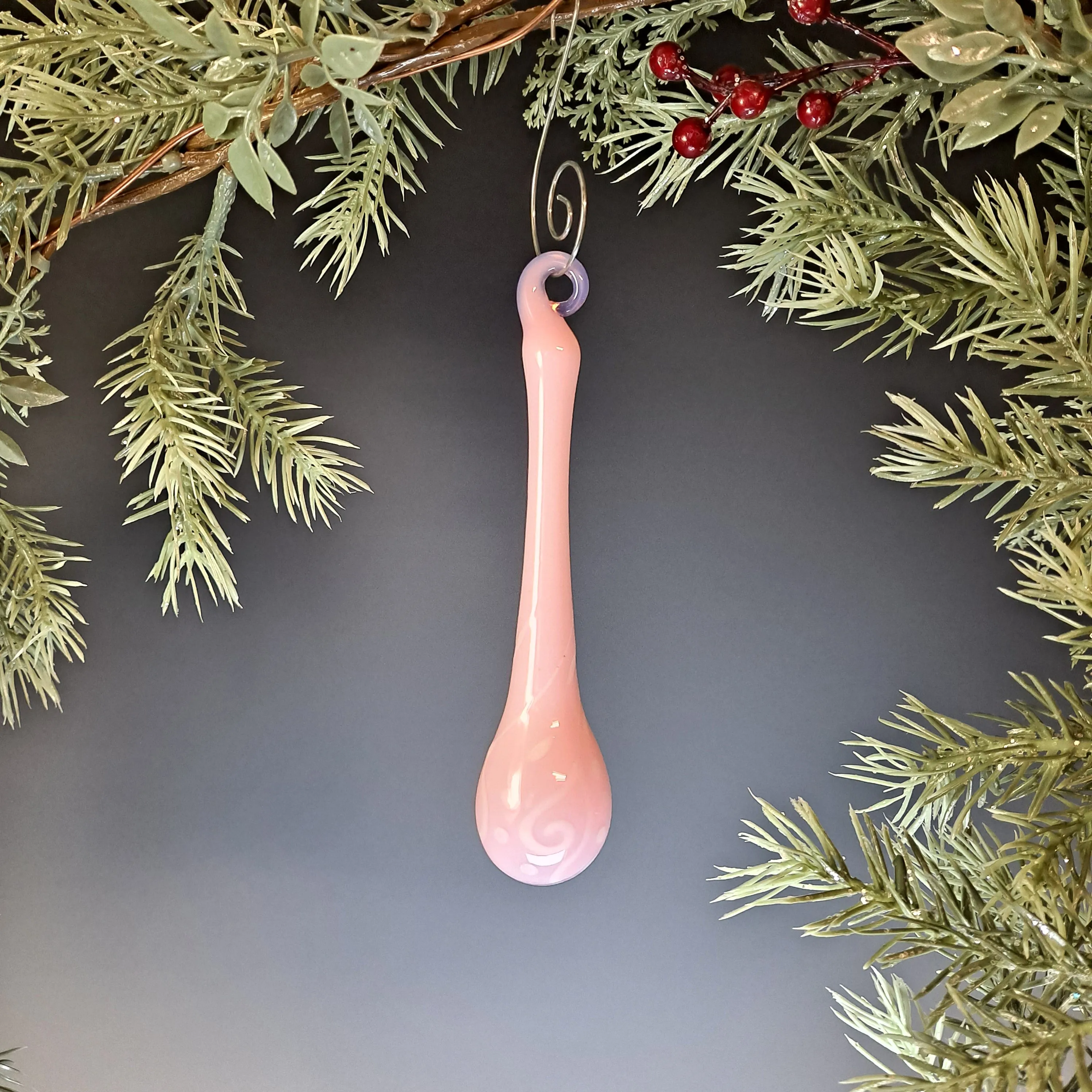 Hand Blown Glass Pink Ornament Collection