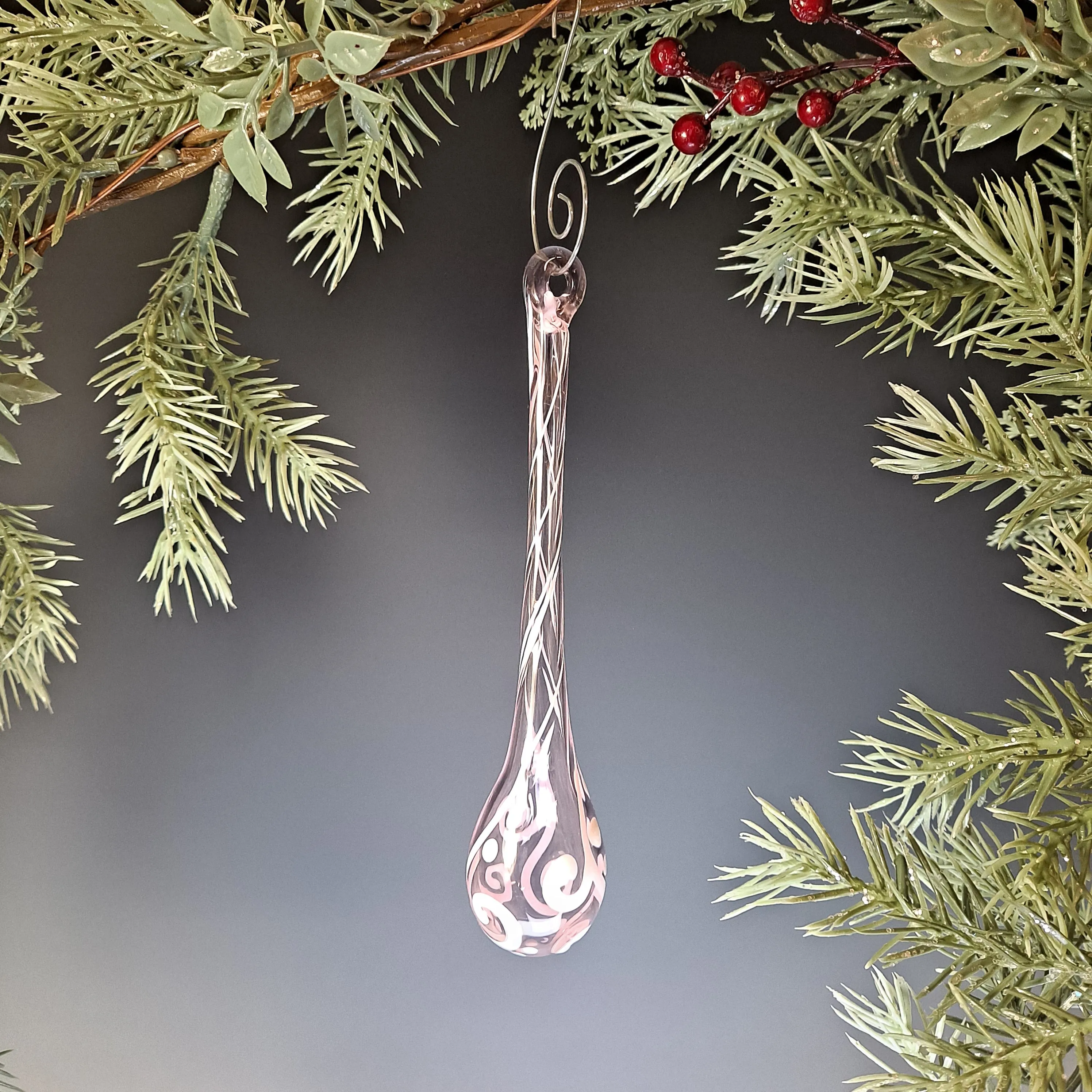 Hand Blown Glass Pink Ornament Collection