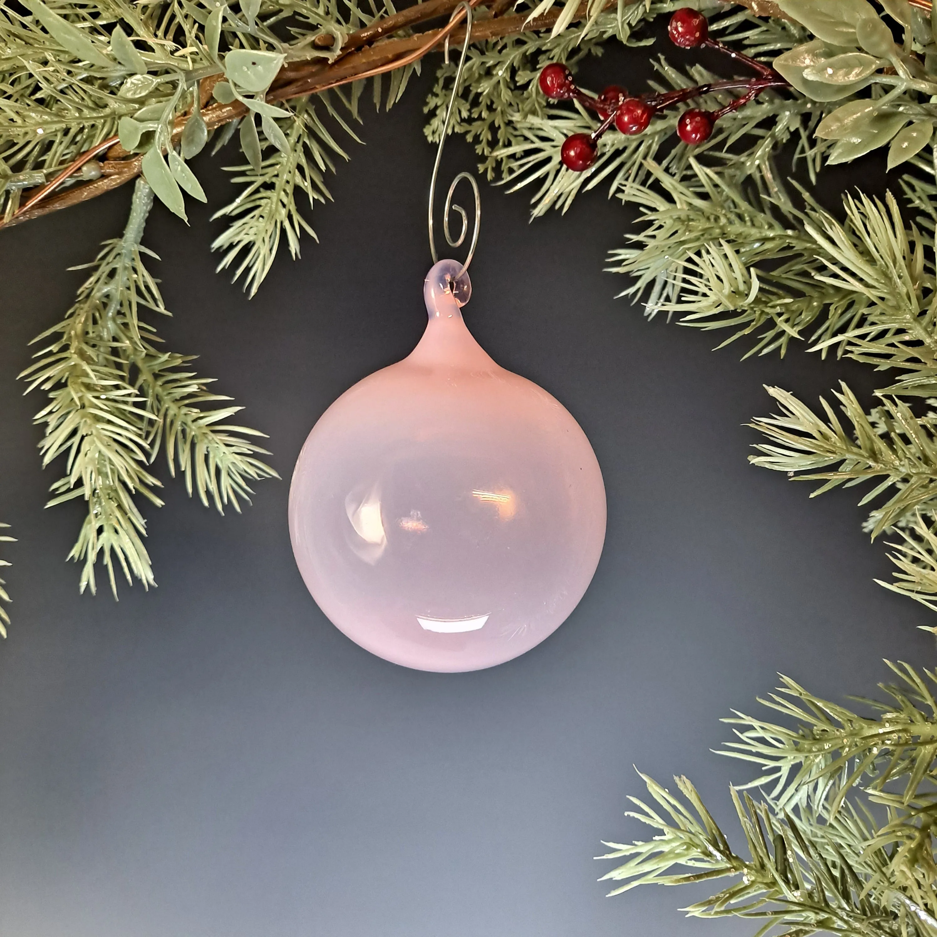 Hand Blown Glass Pink Ornament Collection