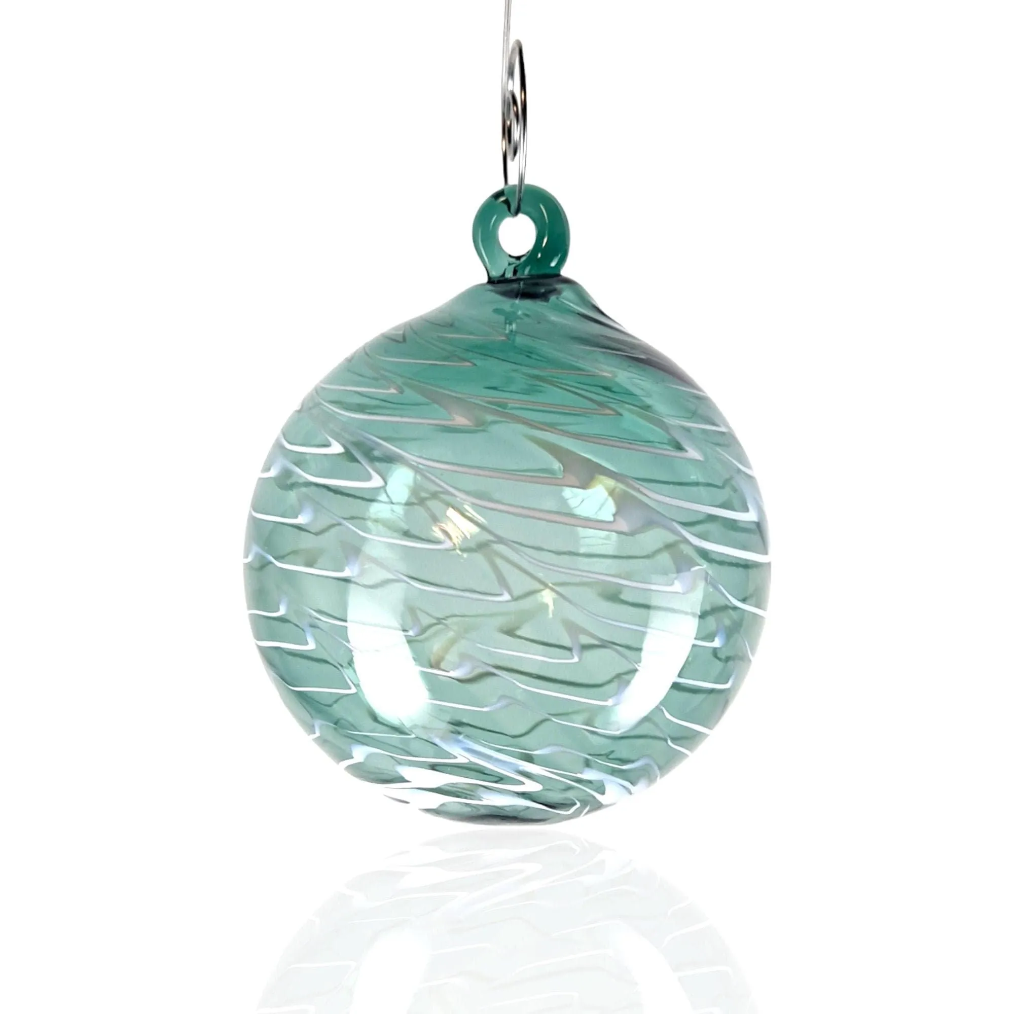 Hand Blown Glass Teal Ornament Collection