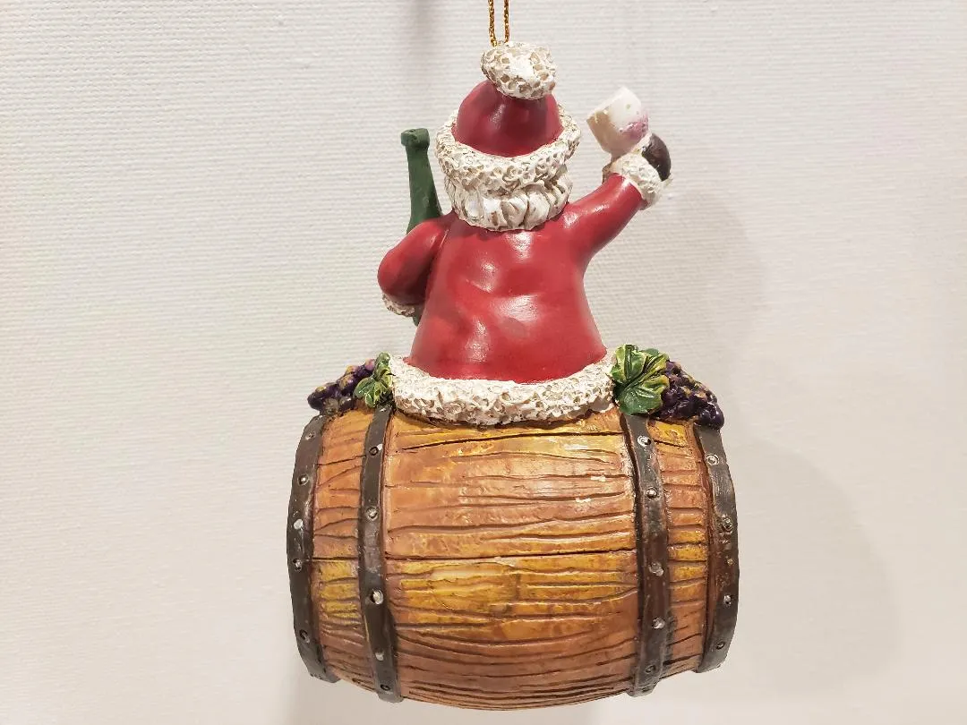 I Believe in Wine Santa Christmas Ornament