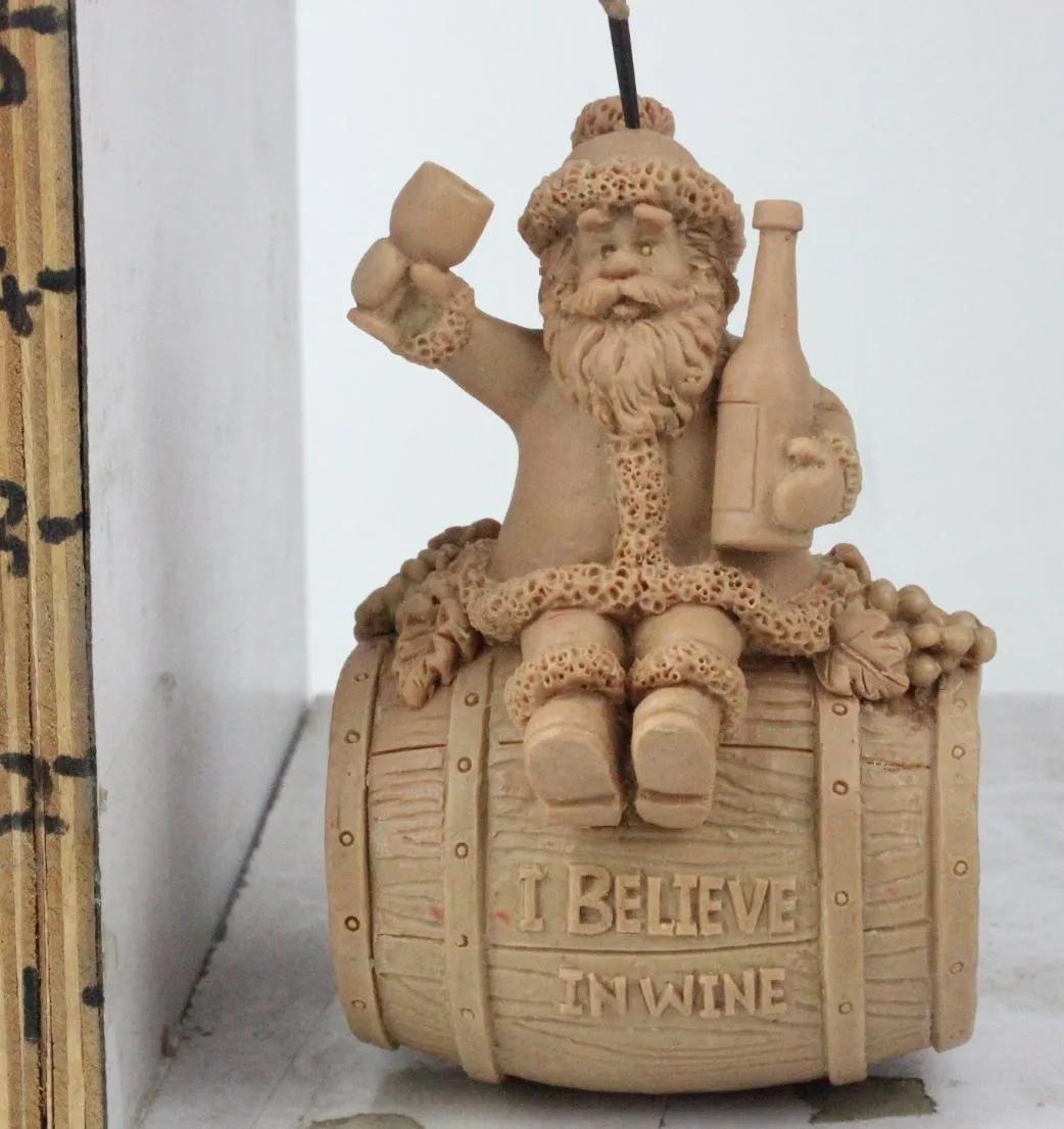 I Believe in Wine Santa Christmas Ornament