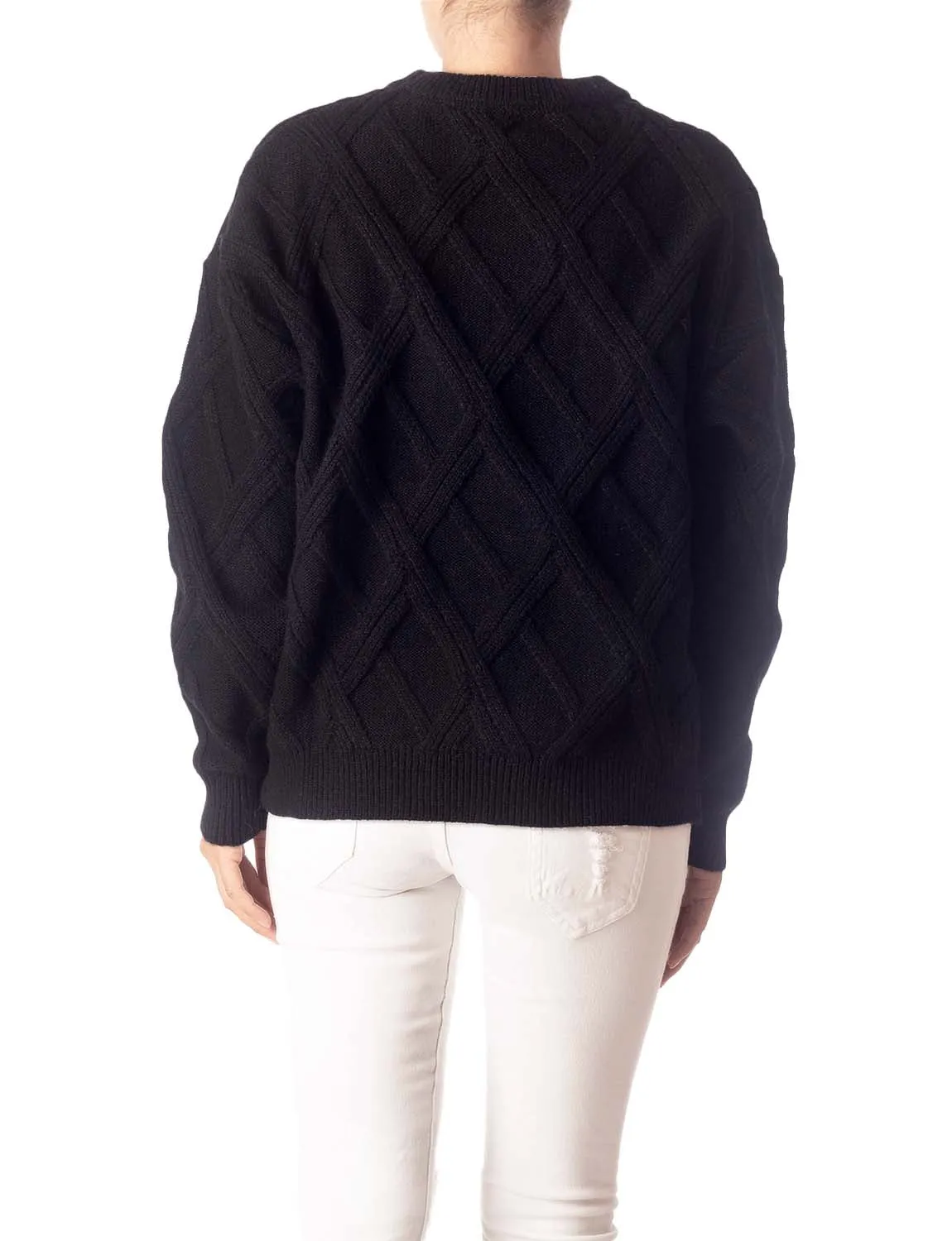 iB-iP Women's Cozy Casual Top Long Sleeve Cable Knitted Pullover Sweater