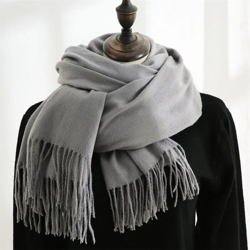 Large Soft Cashmere Silky Pashmina Solid Shawl Wrap Scarf for Women