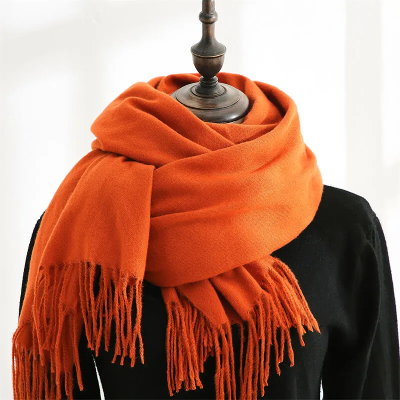 Large Soft Cashmere Silky Pashmina Solid Shawl Wrap Scarf for Women