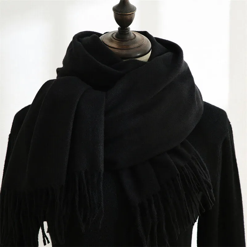 Large Soft Cashmere Silky Pashmina Solid Shawl Wrap Scarf for Women