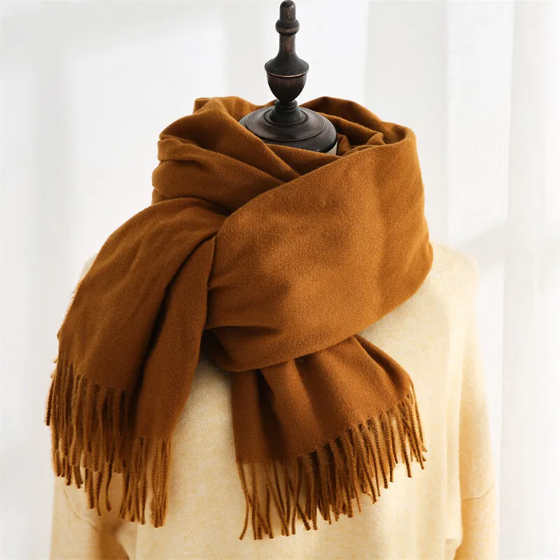 Large Soft Cashmere Silky Pashmina Solid Shawl Wrap Scarf for Women