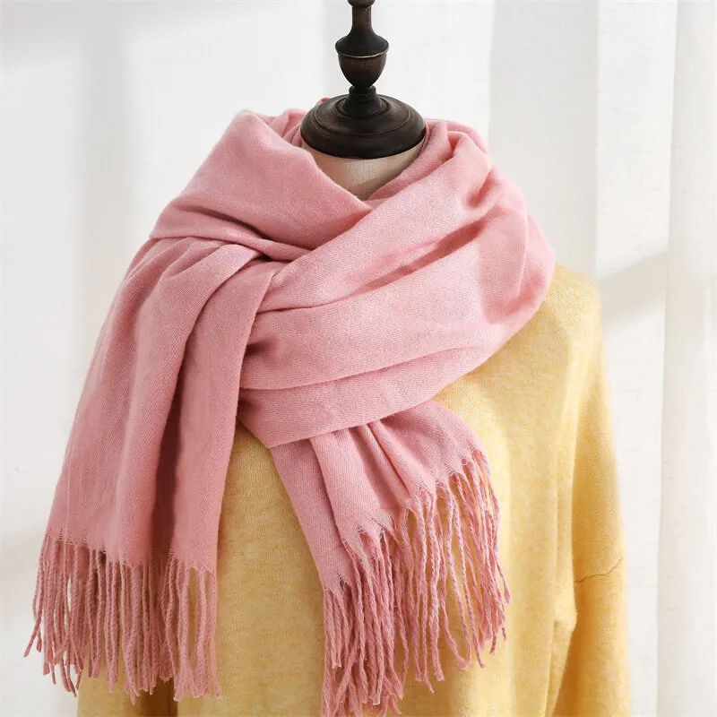 Large Soft Cashmere Silky Pashmina Solid Shawl Wrap Scarf for Women