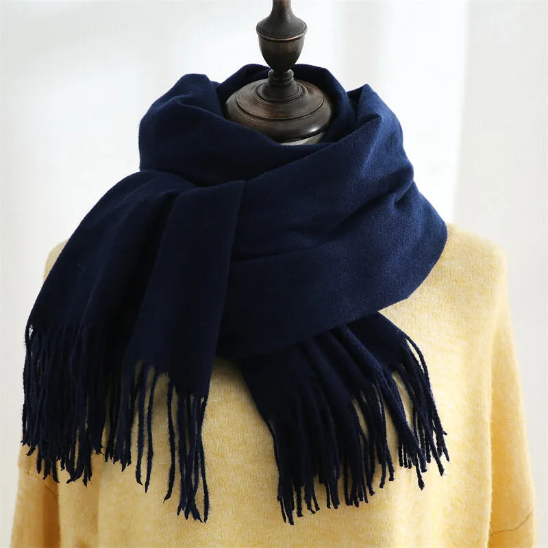 Large Soft Cashmere Silky Pashmina Solid Shawl Wrap Scarf for Women