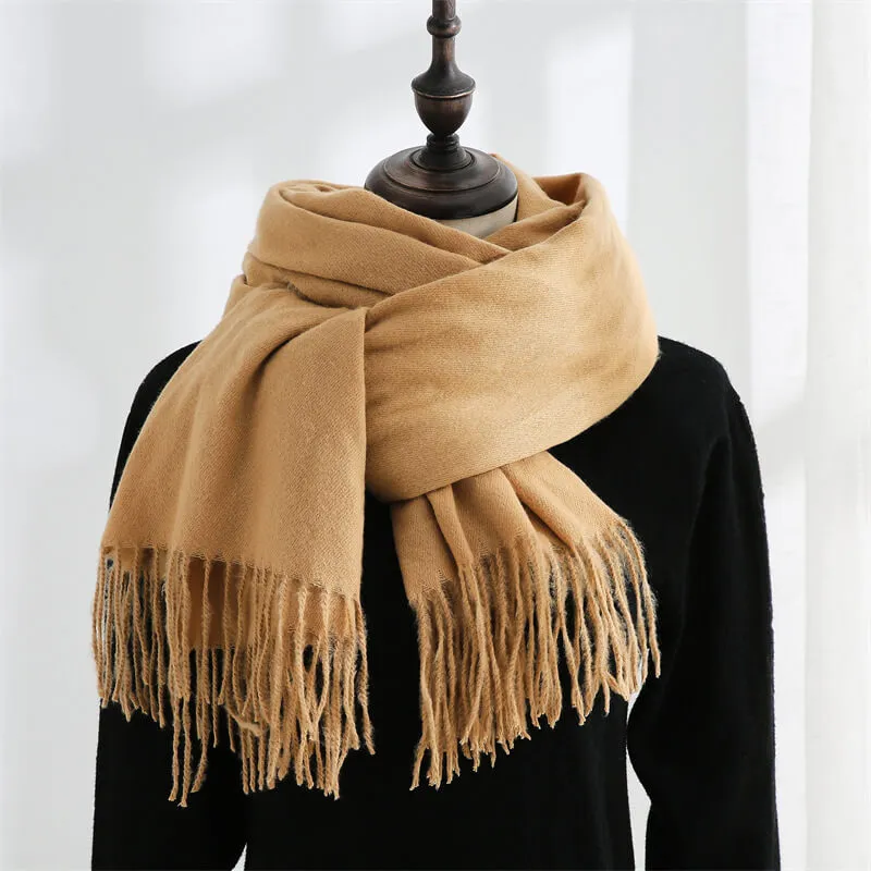 Large Soft Cashmere Silky Pashmina Solid Shawl Wrap Scarf for Women