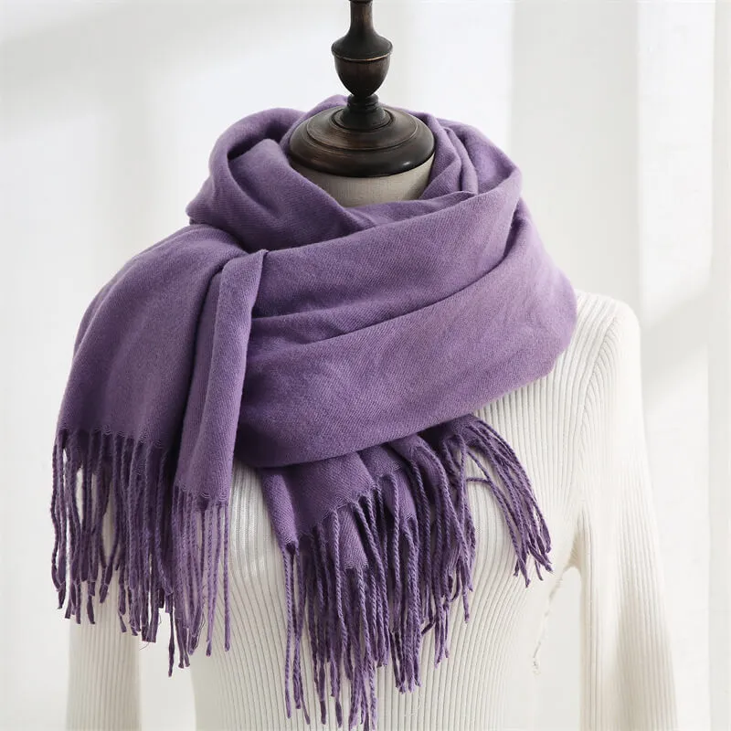 Large Soft Cashmere Silky Pashmina Solid Shawl Wrap Scarf for Women