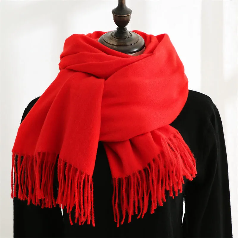 Large Soft Cashmere Silky Pashmina Solid Shawl Wrap Scarf for Women