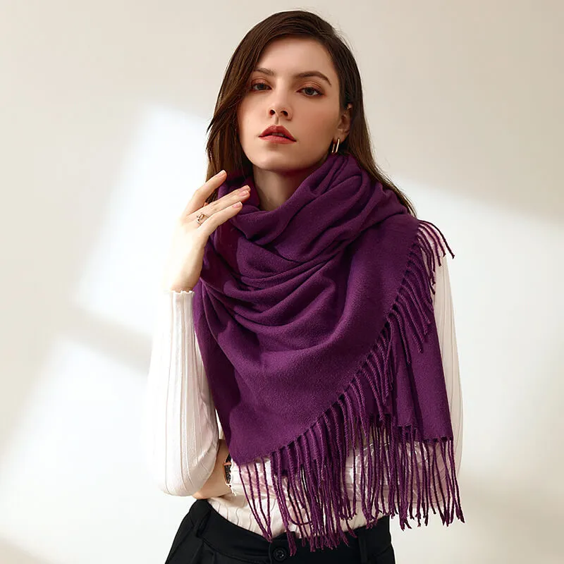 Large Soft Cashmere Silky Pashmina Solid Shawl Wrap Scarf for Women