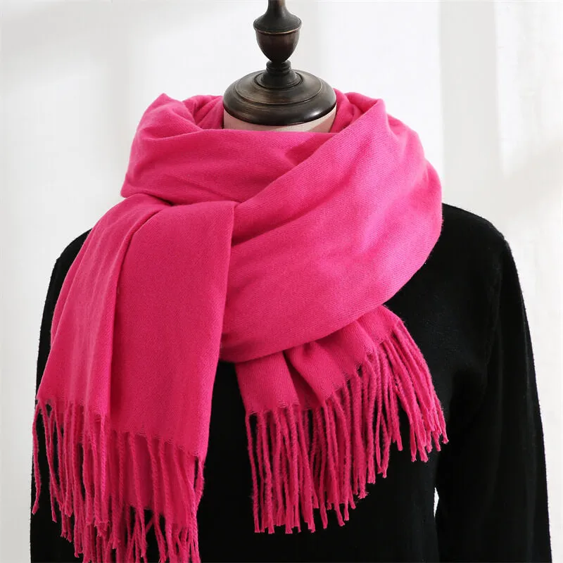 Large Soft Cashmere Silky Pashmina Solid Shawl Wrap Scarf for Women