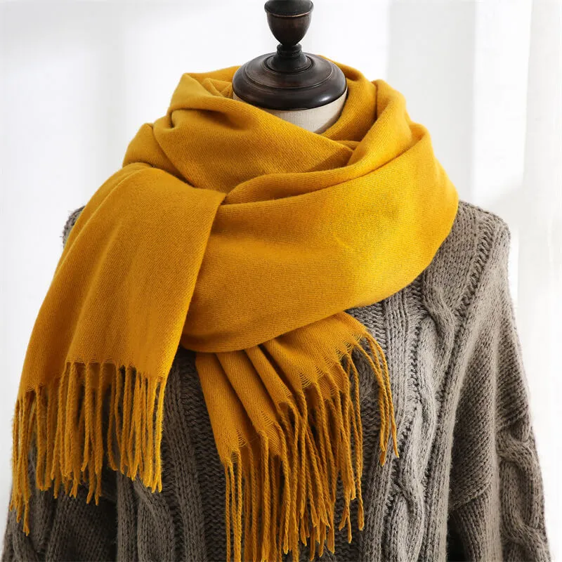 Large Soft Cashmere Silky Pashmina Solid Shawl Wrap Scarf for Women