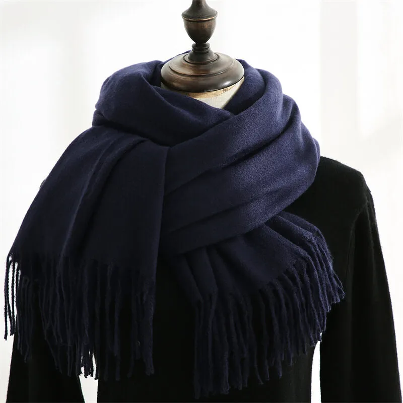 Large Soft Cashmere Silky Pashmina Solid Shawl Wrap Scarf for Women