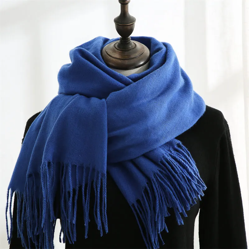 Large Soft Cashmere Silky Pashmina Solid Shawl Wrap Scarf for Women