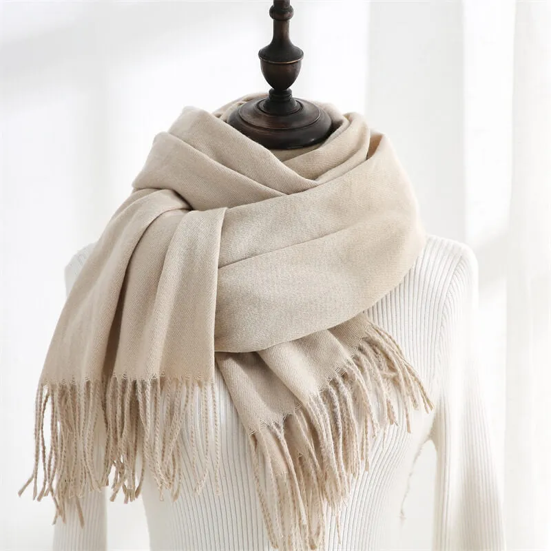 Large Soft Cashmere Silky Pashmina Solid Shawl Wrap Scarf for Women